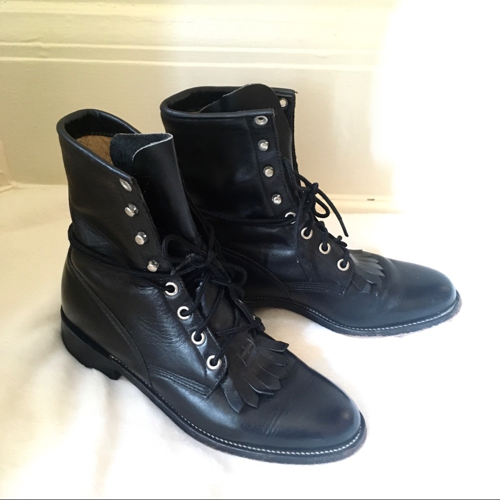 Vintage Leather Combat Boots